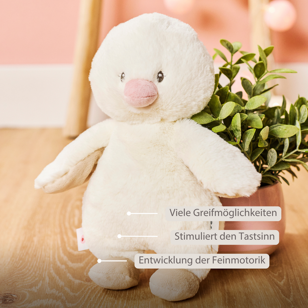 FanFan Cuddle Duck – 30 cm – Soft Baby Plush – Off-White [DE]