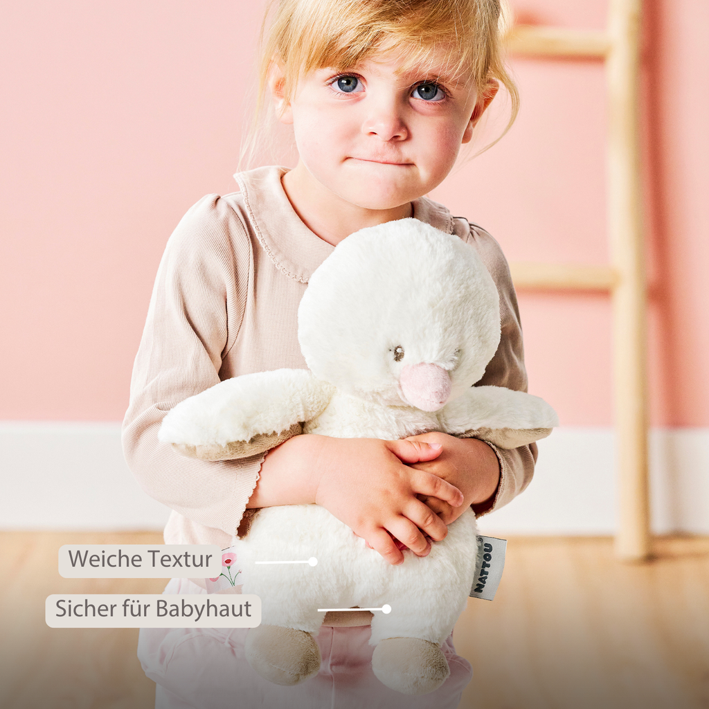 FanFan Cuddle Duck – 30 cm – Soft Baby Plush – Off-White [DE]