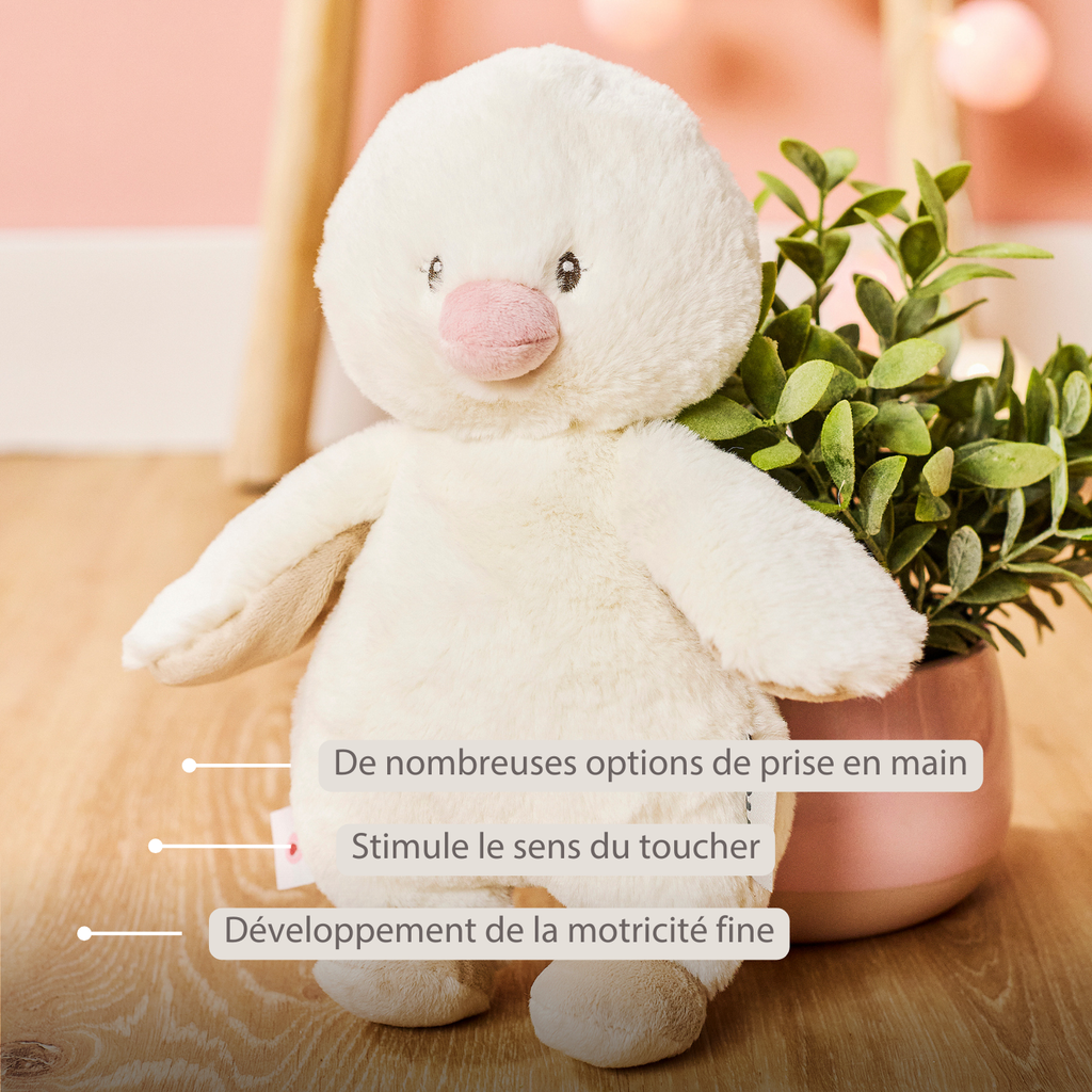FanFan Cuddle Duck – 30 cm – Soft Baby Plush – Off-White [FR]
