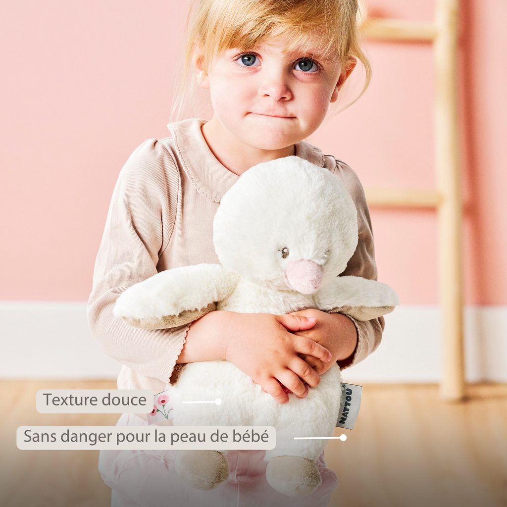 FanFan Cuddle Duck – 30 cm – Soft Baby Plush – Off-White [FR]