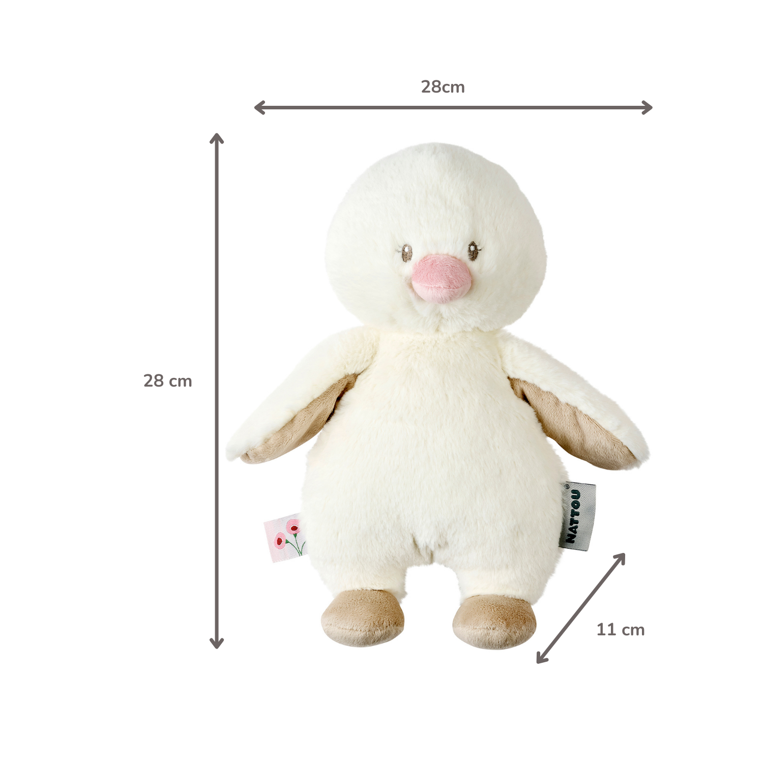 FanFan Cuddle Duck – 30 cm – Soft Baby Plush – Off-White [FR]