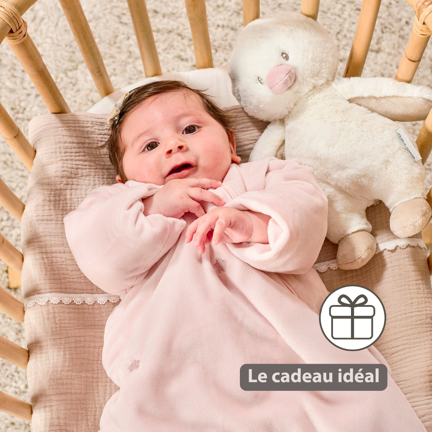 FanFan Cuddle Duck – 30 cm – Soft Baby Plush – Off-White [FR]