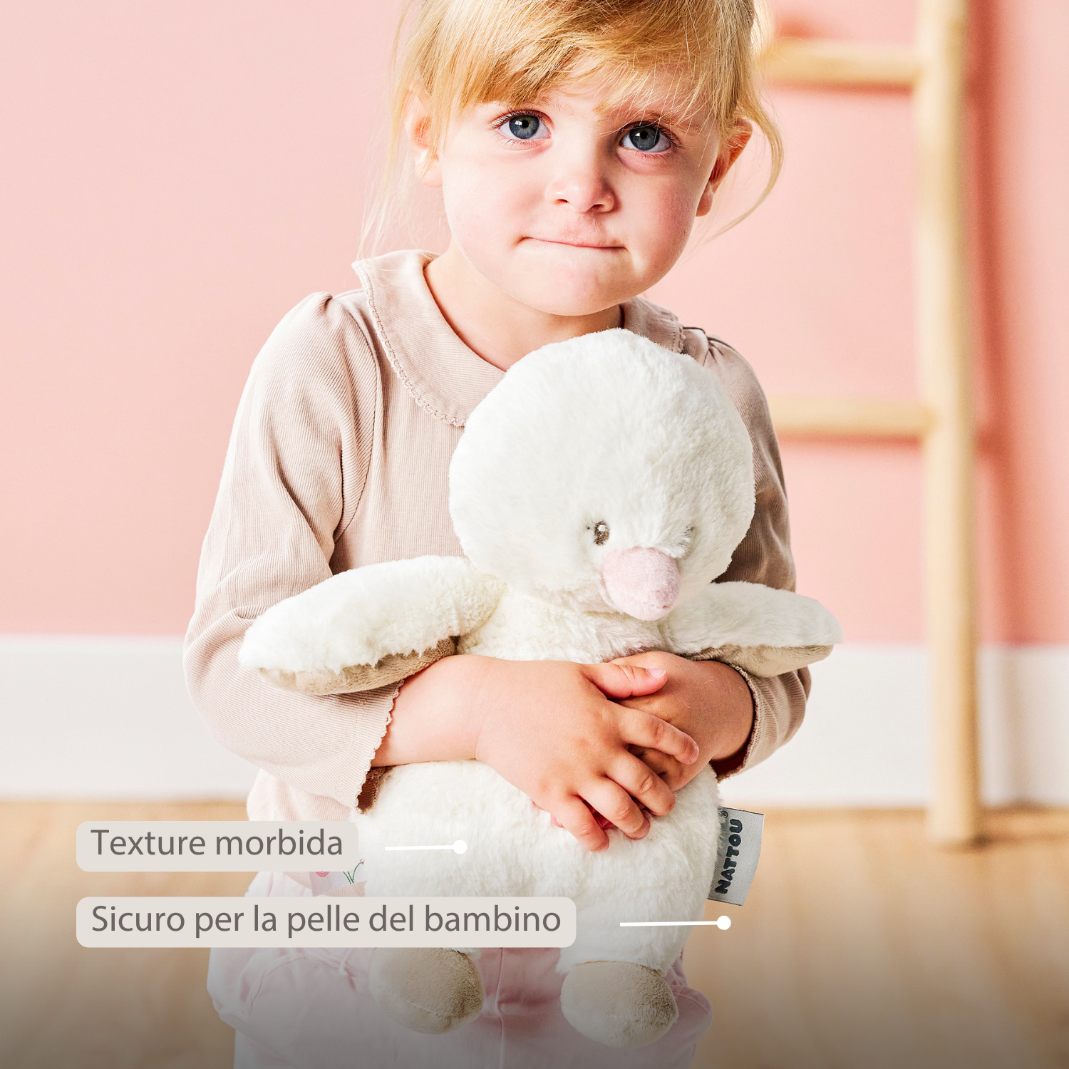 FanFan Cuddle Duck – 30 cm – Soft Baby Plush – Off-White [IT]