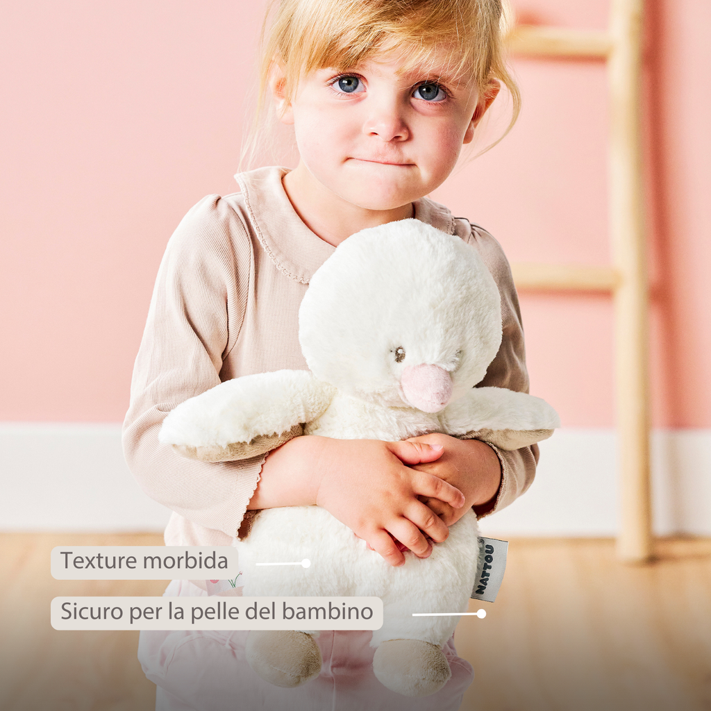 FanFan Cuddle Duck – 30 cm – Soft Baby Plush – Off-White [IT]