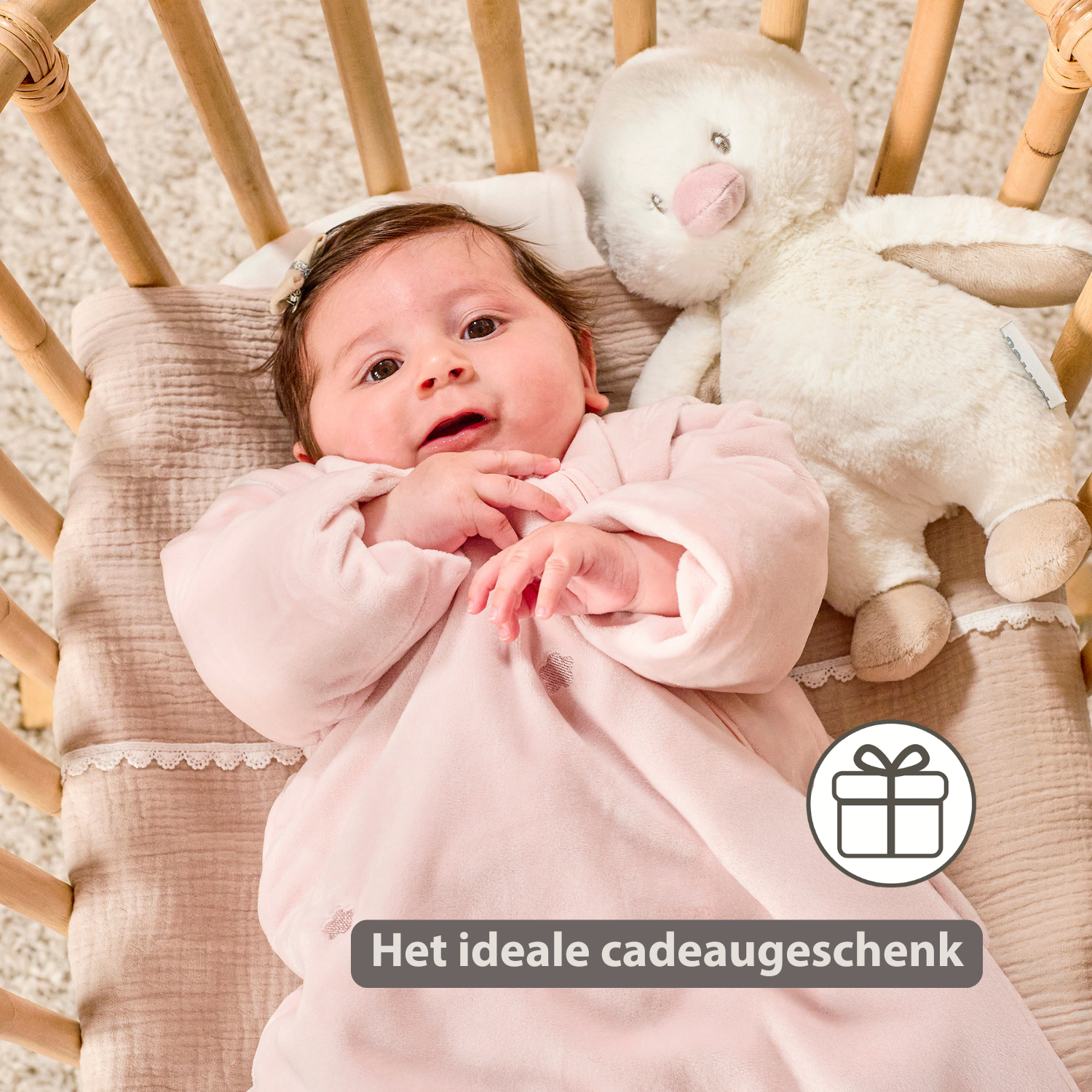 FanFan Cuddle Duck – 30 cm – Soft Baby Plush – Off-White [NL]