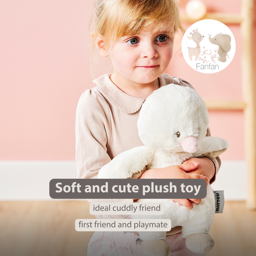 FanFan Cuddle Duck – 30 cm – Soft Baby Plush – Off-White [EN]