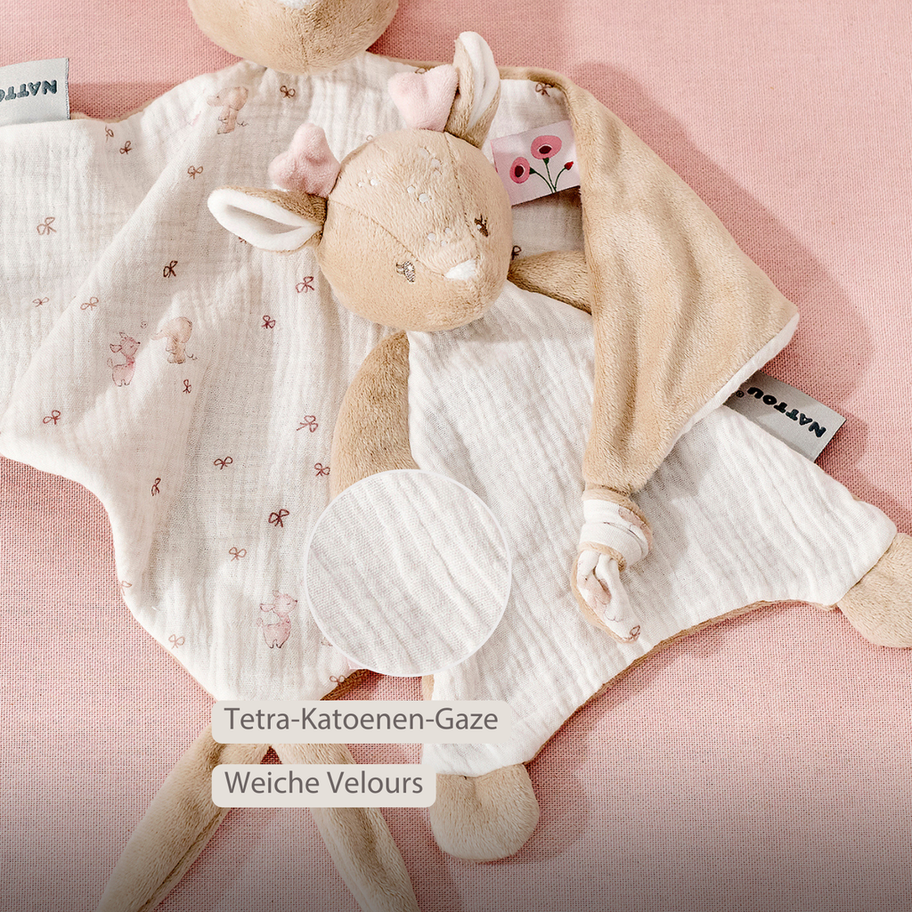 FanFan Baby Comforter - 25 x 20 cm - Deer Doudou - Beige [DE]