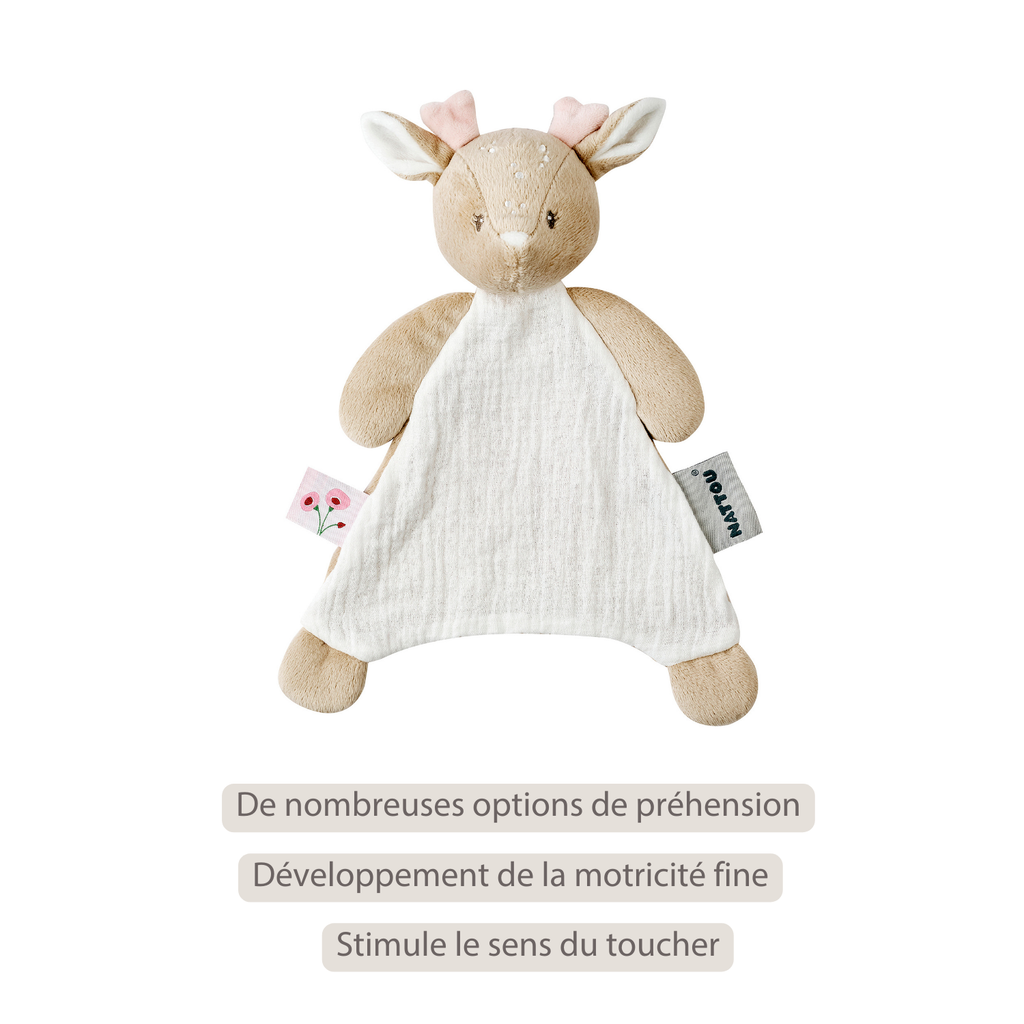 FanFan Baby Comforter - 25 x 20 cm - Deer Doudou - Beige [FR]