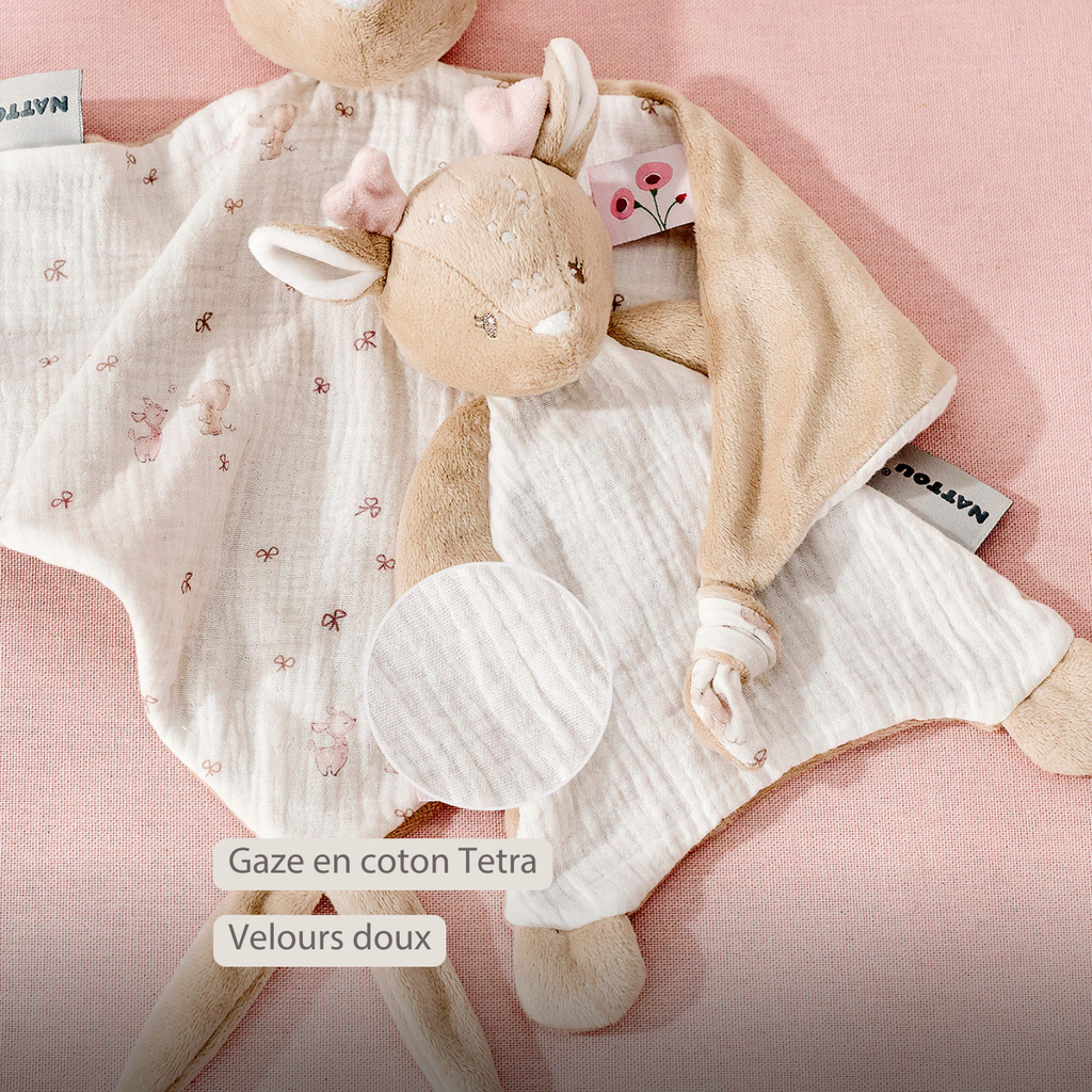 FanFan Baby Comforter - 25 x 20 cm - Deer Doudou - Beige [FR]