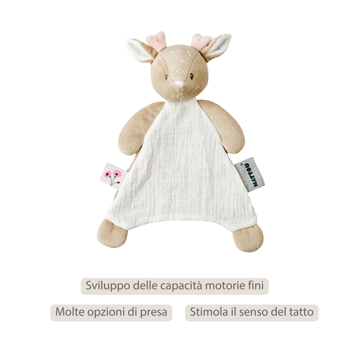 FanFan Baby Comforter - 25 x 20 cm - Deer Doudou - Beige [IT]