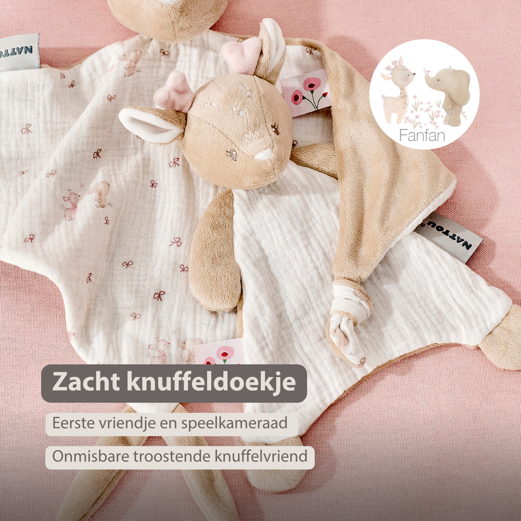 FanFan Baby Comforter - 25 x 20 cm - Deer Doudou - Beige [NL]