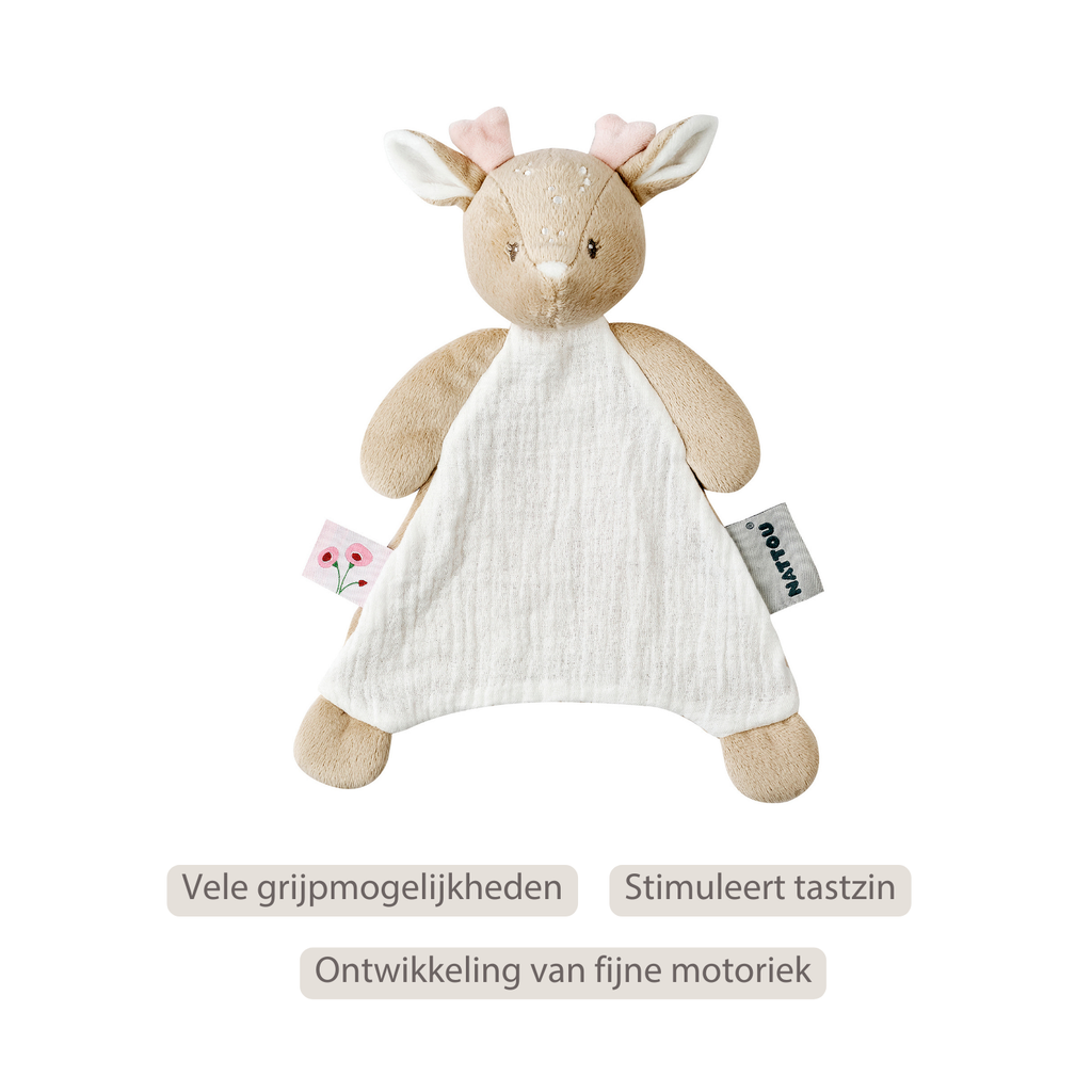 FanFan Baby Comforter - 25 x 20 cm - Deer Doudou - Beige [NL]