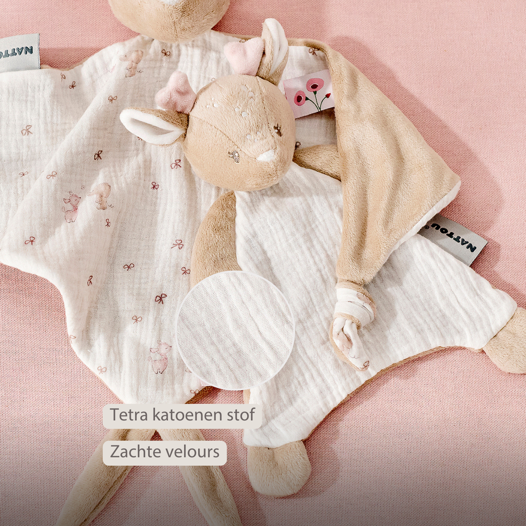 FanFan Baby Comforter - 25 x 20 cm - Deer Doudou - Beige [NL]