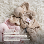 FanFan Baby Comfort Blanket - 25 x 20 cm - Elephant Doudou - Sand [IT]