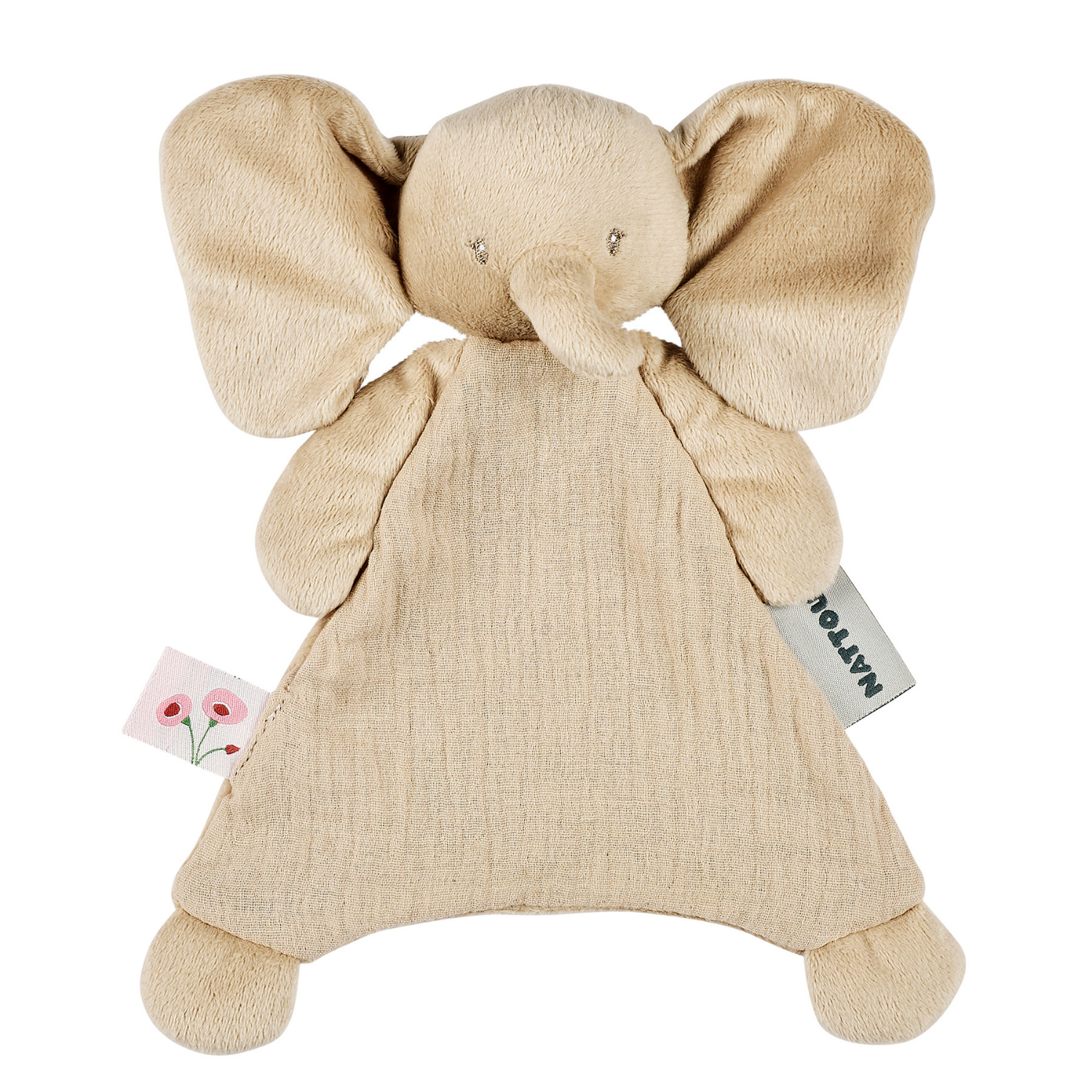FanFan Baby Comfort Blanket - 25 x 20 cm - Elephant Doudou - Sand [EN]
