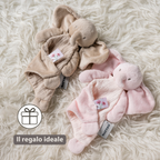 FanFan Baby Comfort Blanket - 25 x 20 cm - Elephant Doudou - Pink [IT]