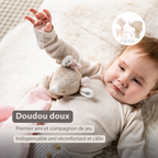 FanFan Baby Cuddle blanket with Cuddle - 27 x 27 cm - Doudou deer - Beige [FR]