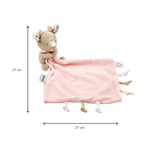FanFan Baby Cuddle blanket with Cuddle - 27 x 27 cm - Doudou deer - Beige [IT]
