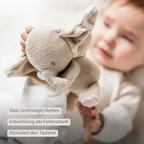 FanFan Baby Stuffed Cloth with Cuddle - 27 x 27 cm - Doudou Elephant - Off White [DE]