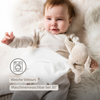 FanFan Baby Stuffed Cloth with Cuddle - 27 x 27 cm - Doudou Elephant - Off White [DE]