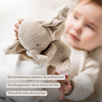 FanFan Baby Stuffed Cloth with Cuddle - 27 x 27 cm - Doudou Elephant - Off White [FR]