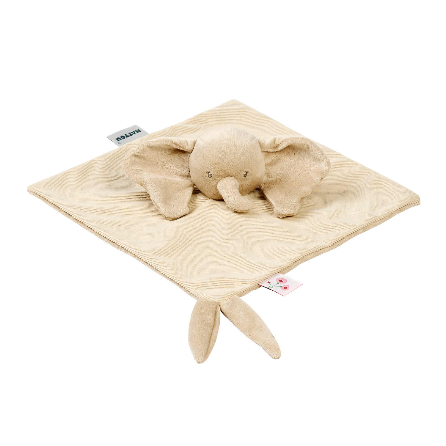 FanFan Baby Cuddly blanket - 27 x 27 cm - Doudou Elephant - Sand [DE]