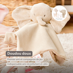FanFan Baby Cuddly blanket - 27 x 27 cm - Doudou Elephant - Sand [FR]