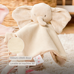 FanFan Baby Cuddly blanket - 27 x 27 cm - Doudou Elephant - Sand [FR]