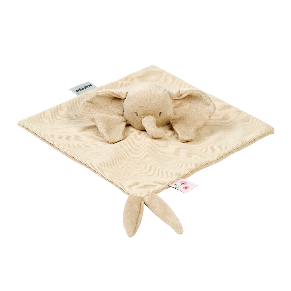 FanFan Baby Cuddly blanket - 27 x 27 cm - Doudou Elephant - Sand [IT]