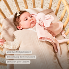 FanFan Baby Cuddle blanket - 27 x 27 cm - Doudou Elephant - Pink [DE]