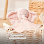 FanFan Baby Cuddle blanket - 27 x 27 cm - Doudou Elephant - Pink [DE]