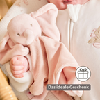 FanFan Baby Cuddle blanket - 27 x 27 cm - Doudou Elephant - Pink [DE]