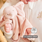 FanFan Baby Cuddle blanket - 27 x 27 cm - Doudou Elephant - Pink [FR]