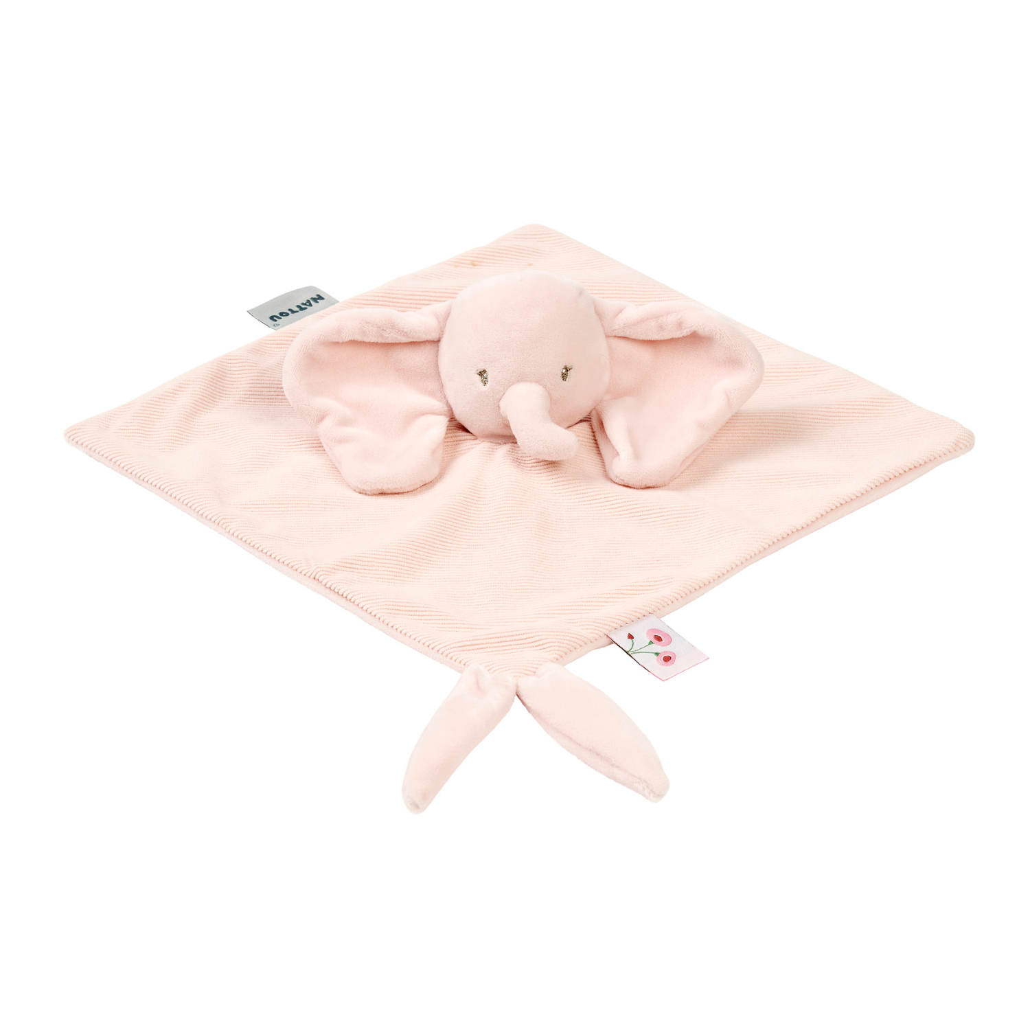 FanFan Baby Cuddle blanket - 27 x 27 cm - Doudou Elephant - Pink [IT]