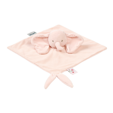 FanFan Baby Cuddle blanket - 27 x 27 cm - Doudou Elephant - Pink [IT]