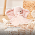 FanFan Baby Cuddle blanket - 27 x 27 cm - Doudou Elephant - Pink [IT]