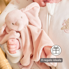 FanFan Baby Cuddle blanket - 27 x 27 cm - Doudou Elephant - Pink [IT]