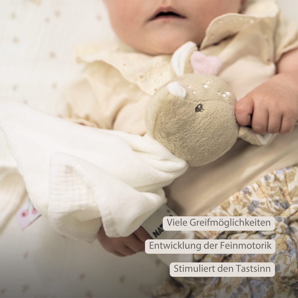 FanFan Baby Cuddly blanket - 27 x 27 cm - Doudou deer - Off White [DE]