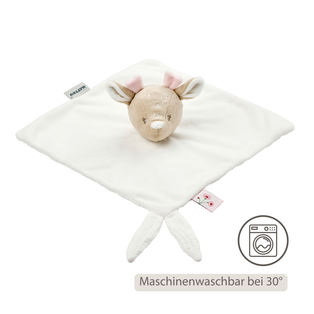 FanFan Baby Cuddly blanket - 27 x 27 cm - Doudou deer - Off White [DE]