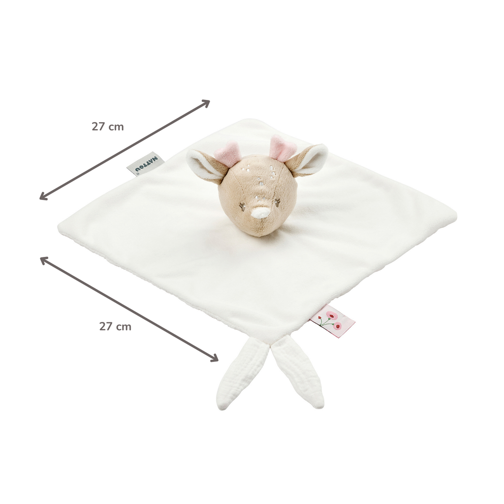 FanFan Baby Cuddly blanket - 27 x 27 cm - Doudou deer - Off White [FR]