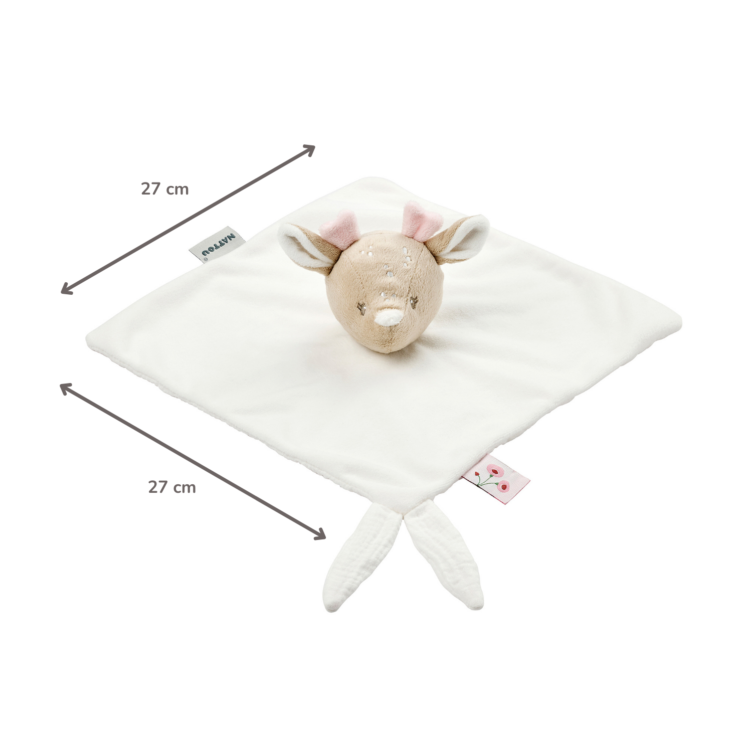 FanFan Baby Cuddly blanket - 27 x 27 cm - Doudou deer - Off White [IT]