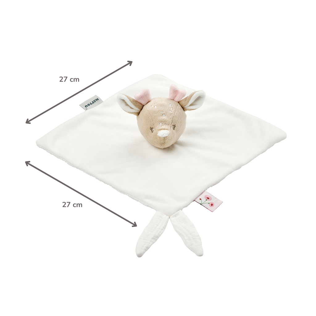 FanFan Baby Cuddly blanket - 27 x 27 cm - Doudou deer - Off White [IT]