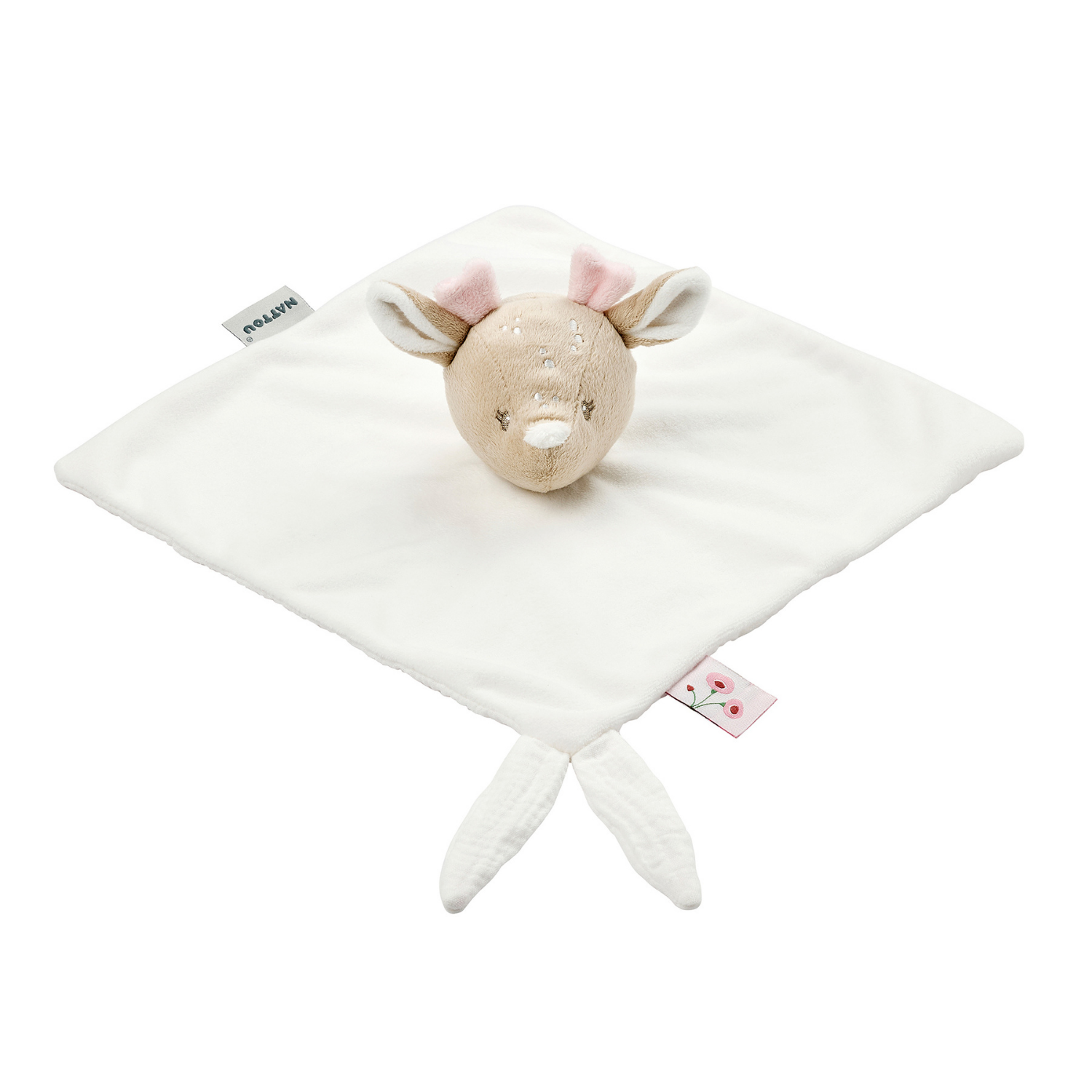 FanFan Baby Cuddly blanket - 27 x 27 cm - Doudou deer - Off White [EN]