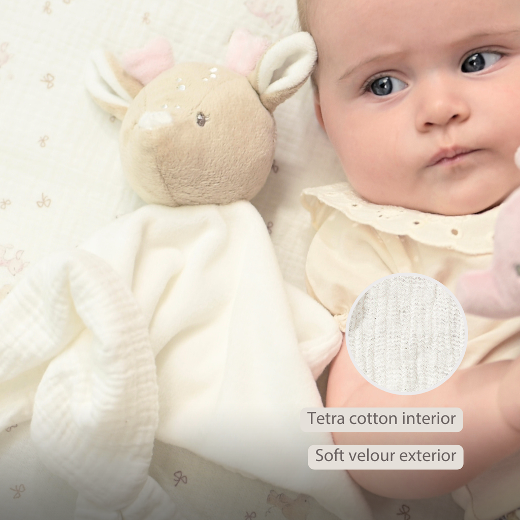 FanFan Baby Cuddly blanket - 27 x 27 cm - Doudou deer - Off White [EN]