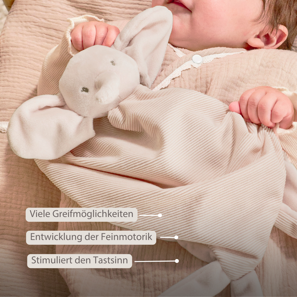 FanFan Baby Cuddly blanket - 65 x 40 cm - Doudou Elephant - Sand [DE]