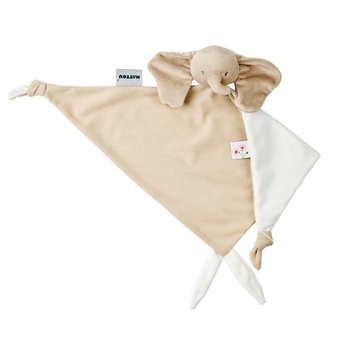FanFan Baby Cuddly blanket - 65 x 40 cm - Doudou Elephant - Sand [FR]