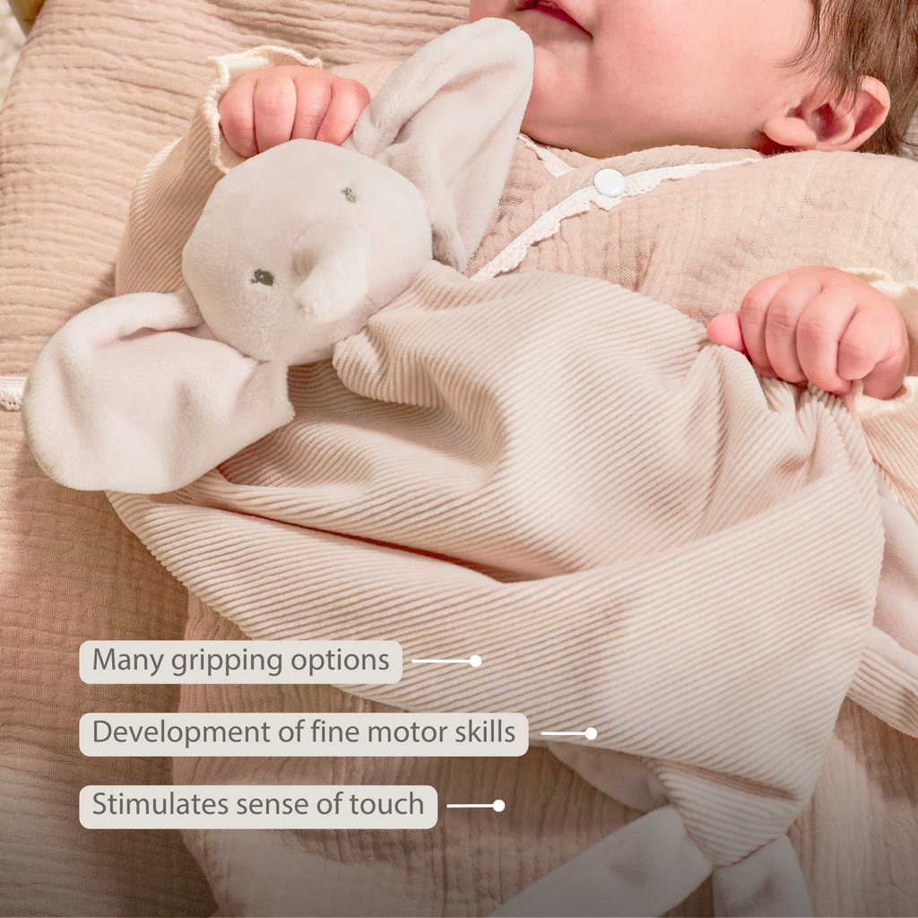 FanFan Baby Cuddly blanket - 65 x 40 cm - Doudou Elephant - Sand [EN]
