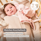 FanFan Baby Cuddle blanket - 65 x 40 cm - Doudou Elephant - Pink [DE]