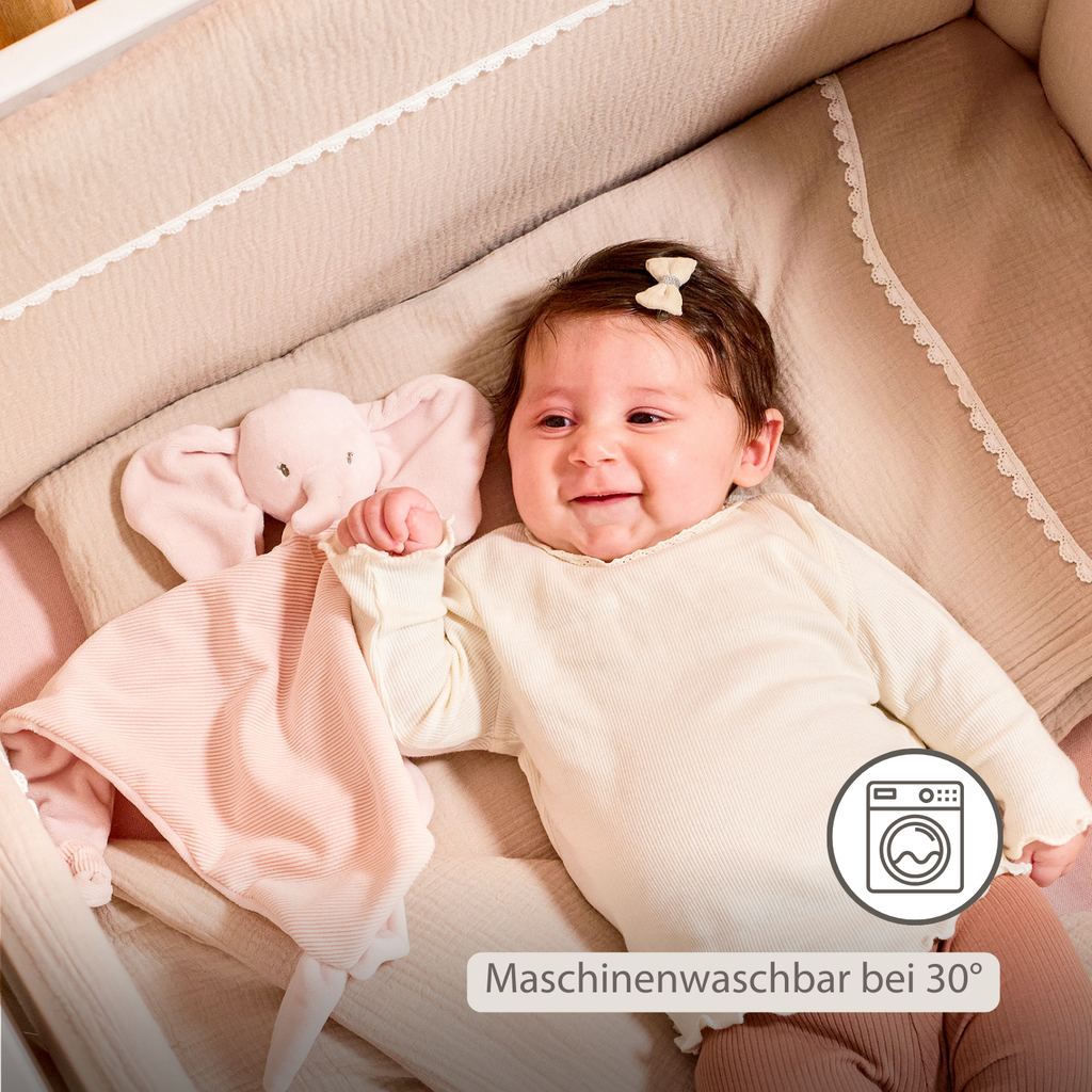 FanFan Baby Cuddle blanket - 65 x 40 cm - Doudou Elephant - Pink [DE]