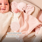 FanFan Baby Cuddle blanket - 65 x 40 cm - Doudou Elephant - Pink [FR]